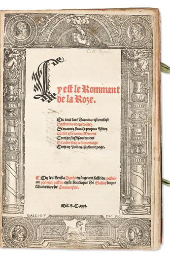Lorris, Guillaume de (c. 1200-1240) & Jean de Meun (1240-1305) Cy est le Rommant de la Roze.